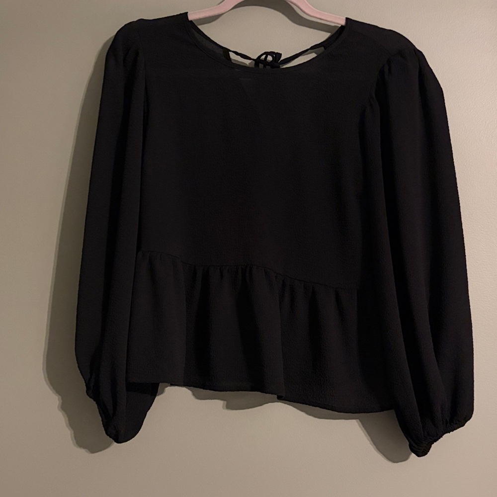 Express peplum Black Blouse